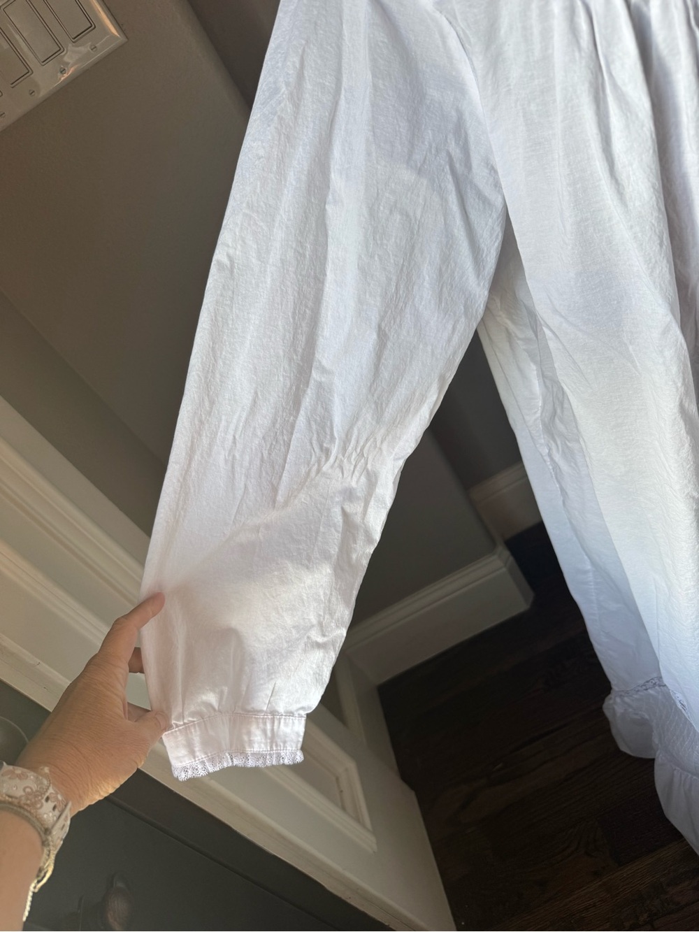 Eileen West Moonlight Sonata 2X Pale Lilac Cotton Lace Ruffle Nightgown - Picture 7 of 16